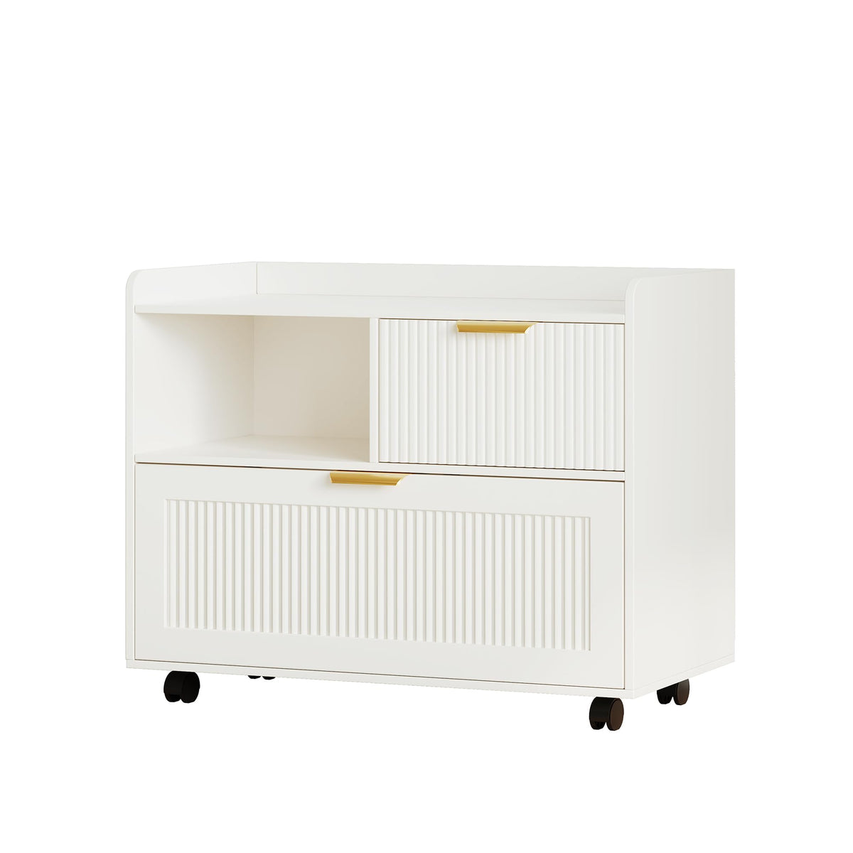 Fluted Rolling File Cabinet