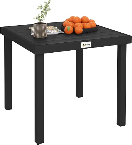 Rectangular Outdoor Dining Table with Aluminum Legs