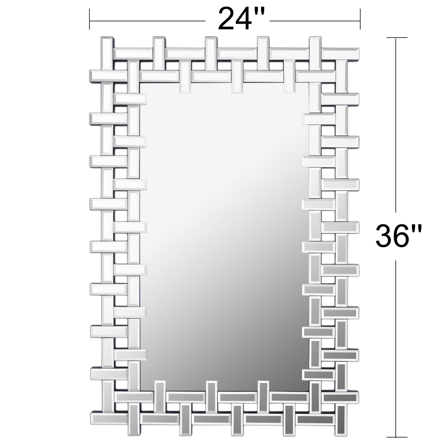 Large Rectangular Wall Mirror – Silver Glass Frame
