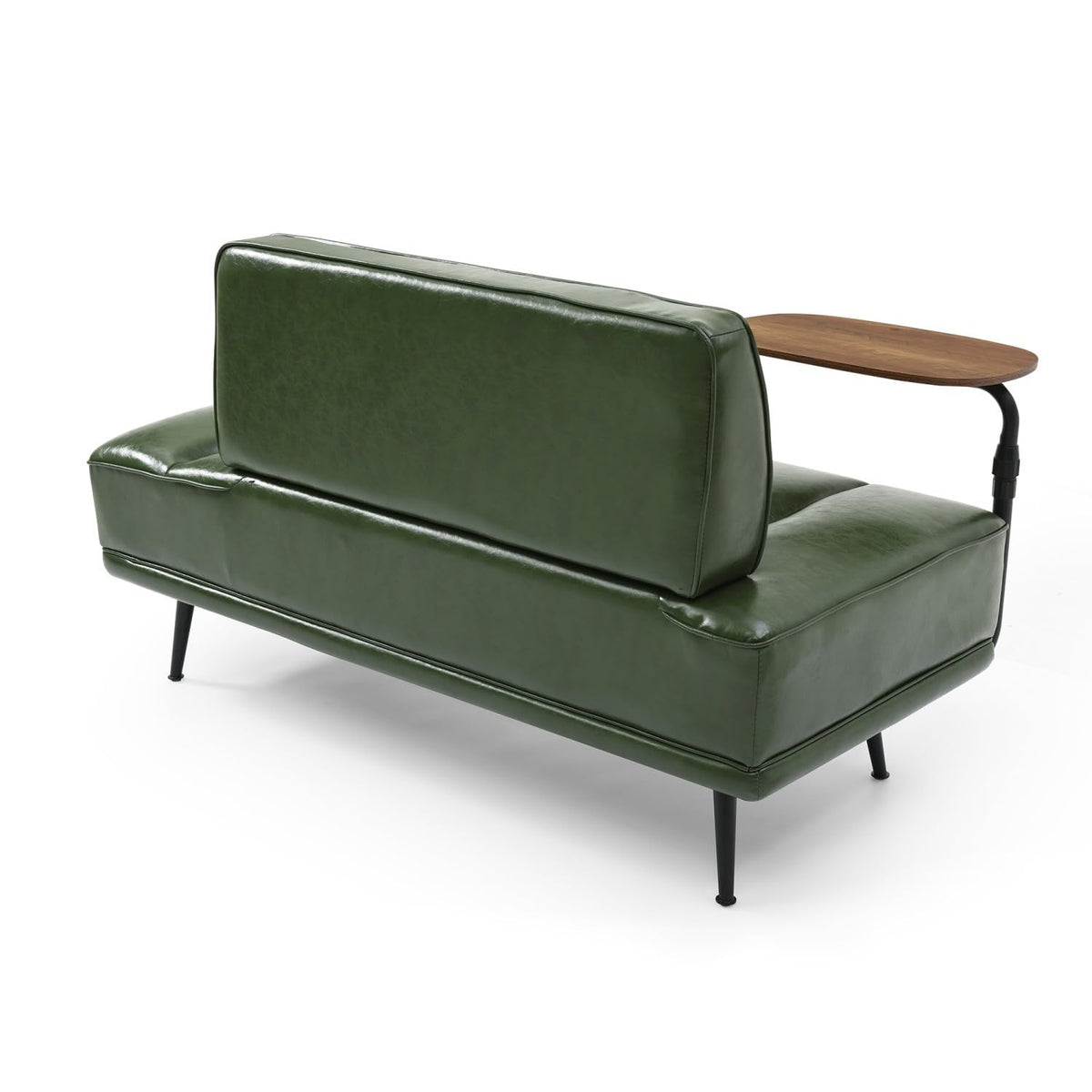 Faux Leather Loveseat with Swivel Tray