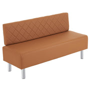 Brown Faux Leather Reception Bench