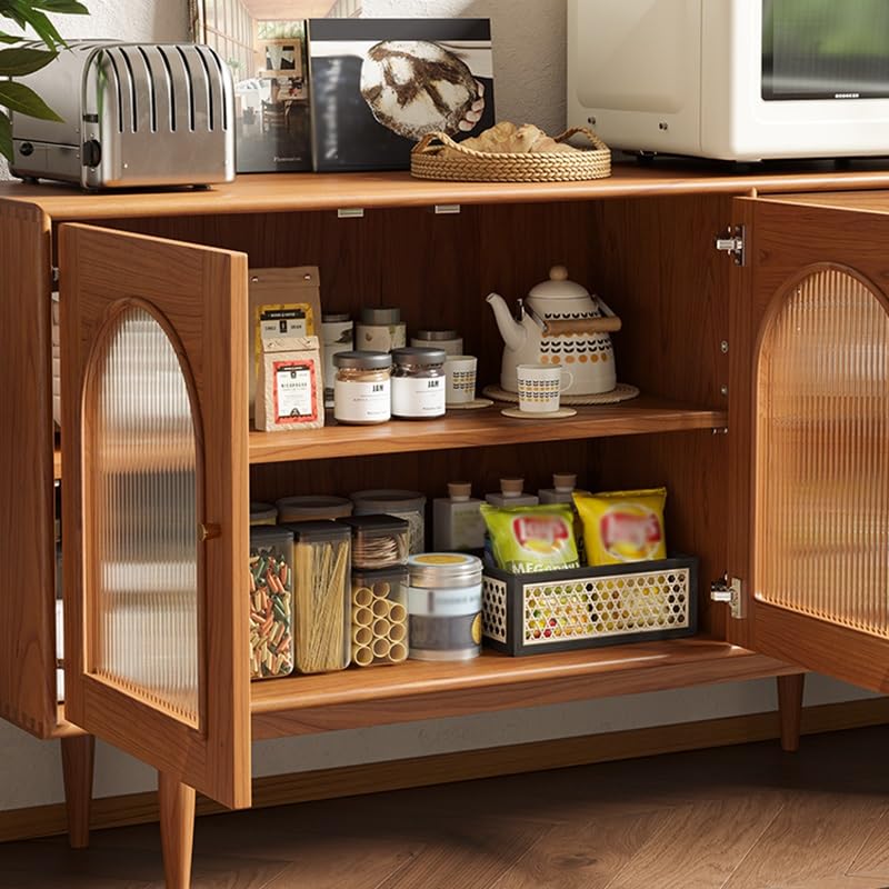 HEAIQI Sideboard Kitchen Cupboard 160x40x95cm Solid Wood Bar Sideboard Living Room Japanese Storage Cabinet, Entrance Table Decorative Furniture Cupboard Bar Cabinet