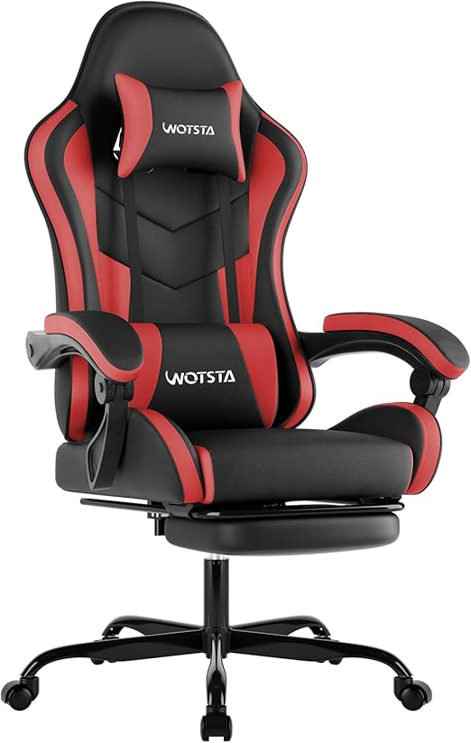 Ergonomic Gaming Chair with Footrest & Lumbar Support