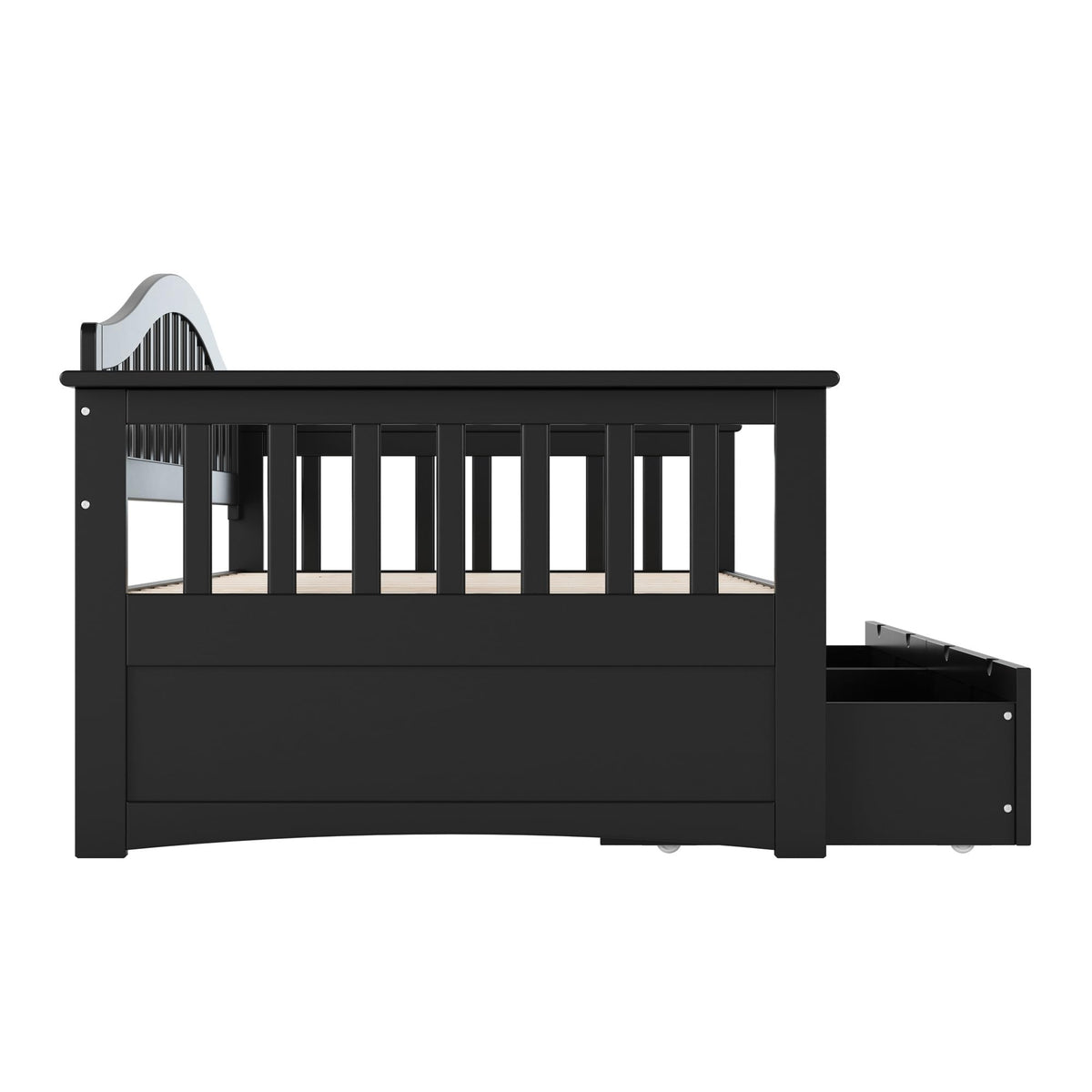 AFI, Mission Twin Wood Daybed with Storage Drawers, Black