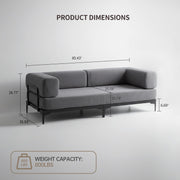 Forteek Apartment-Friendly Convertible Loveseat Sofa Bed, Removable Armrest & Backrest 2-in-1 Sleeper Couch, Modern Corduroy Sofa for Small Living Room & Guest Room- Grey