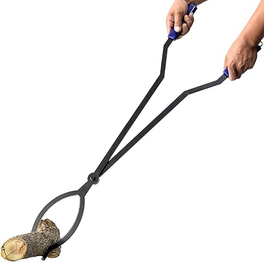 40" Heavy-Duty Steel Fire Poker & Log Grabber Set