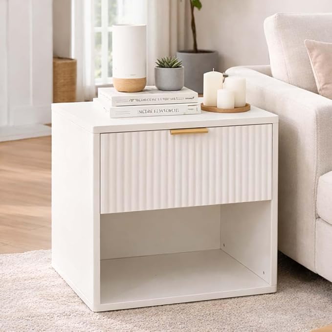 7-Drawer White Dresser with Metal Handles