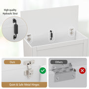 LOKO 35.5” Storage Chest, Lift Top Storage Box with Metal Hinges, Wooden Storage Bench with Safety Hydraulic Strut, Large Modern Storage Trunk for Living Room, Bedroom, Entryway (White)