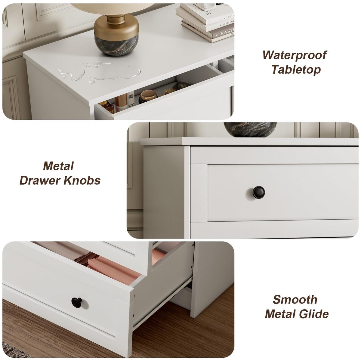 White 8-Drawer Double Dresser