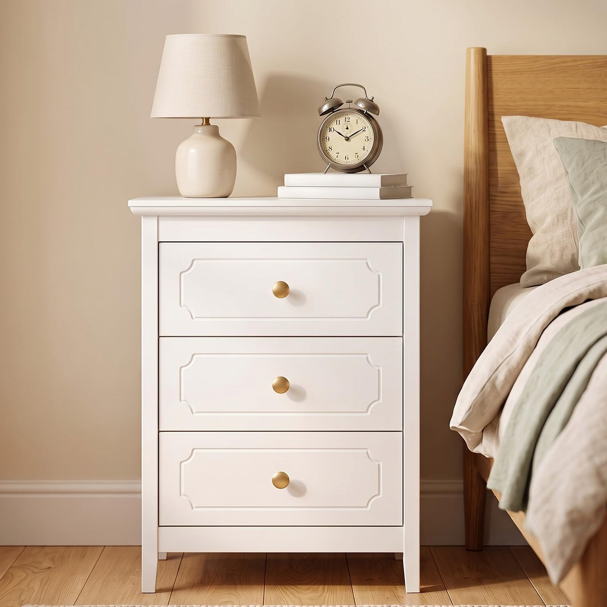 3 Drawer Nightstand, Modern Storage Night Stand