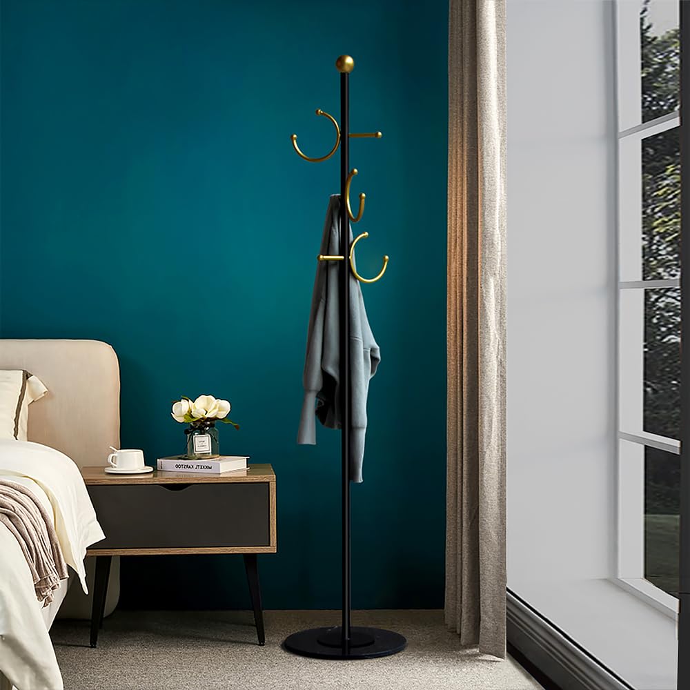 Metal Coat Rack with Marble Base