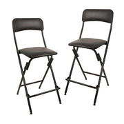 Folding Bar Stool with Footrest (Set of 2)