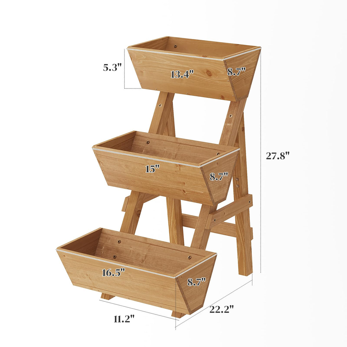 Vertical Raised Garden Bed, Wooden Tiered Planter Box, Garden Planter Stand