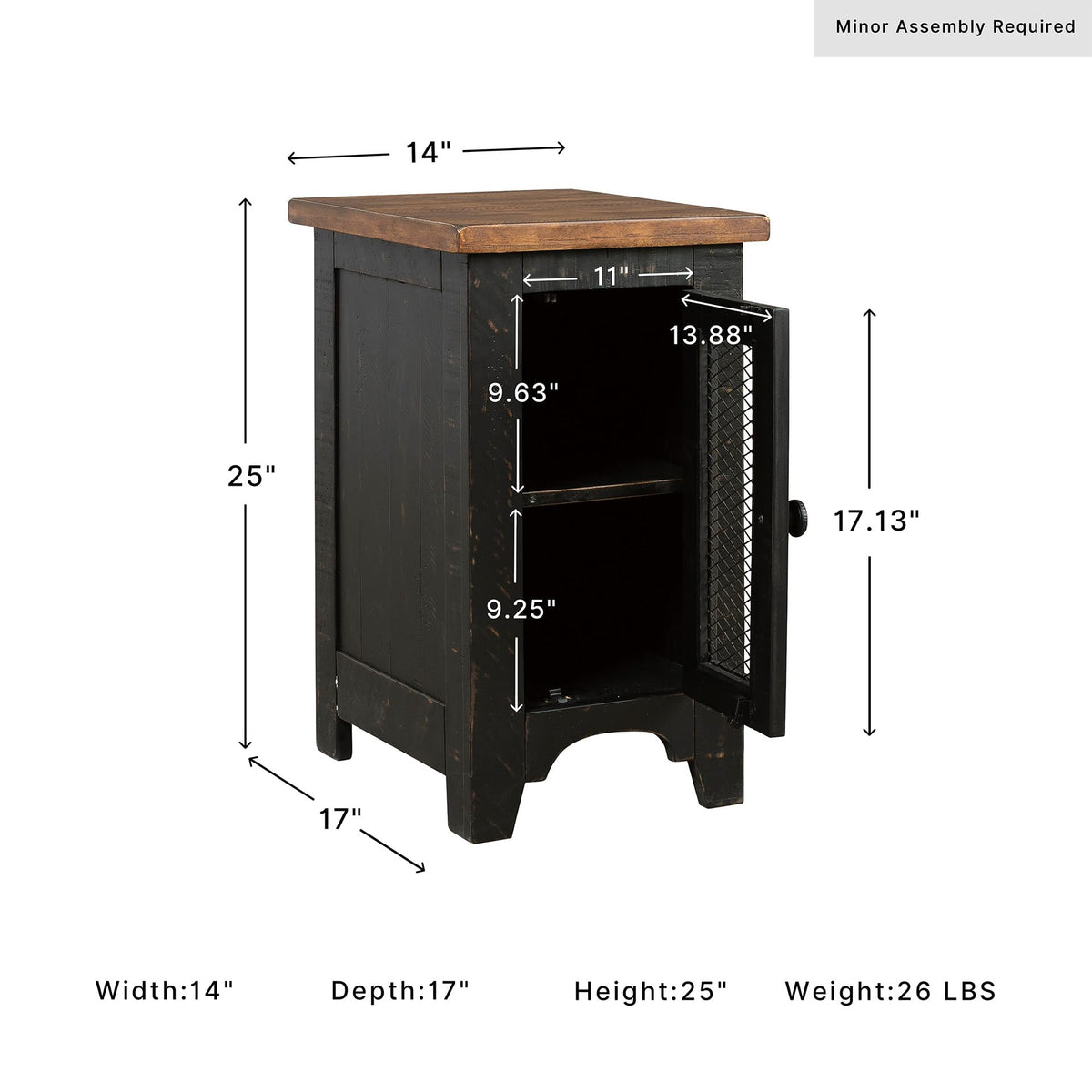Farmhouse Storage End Table
