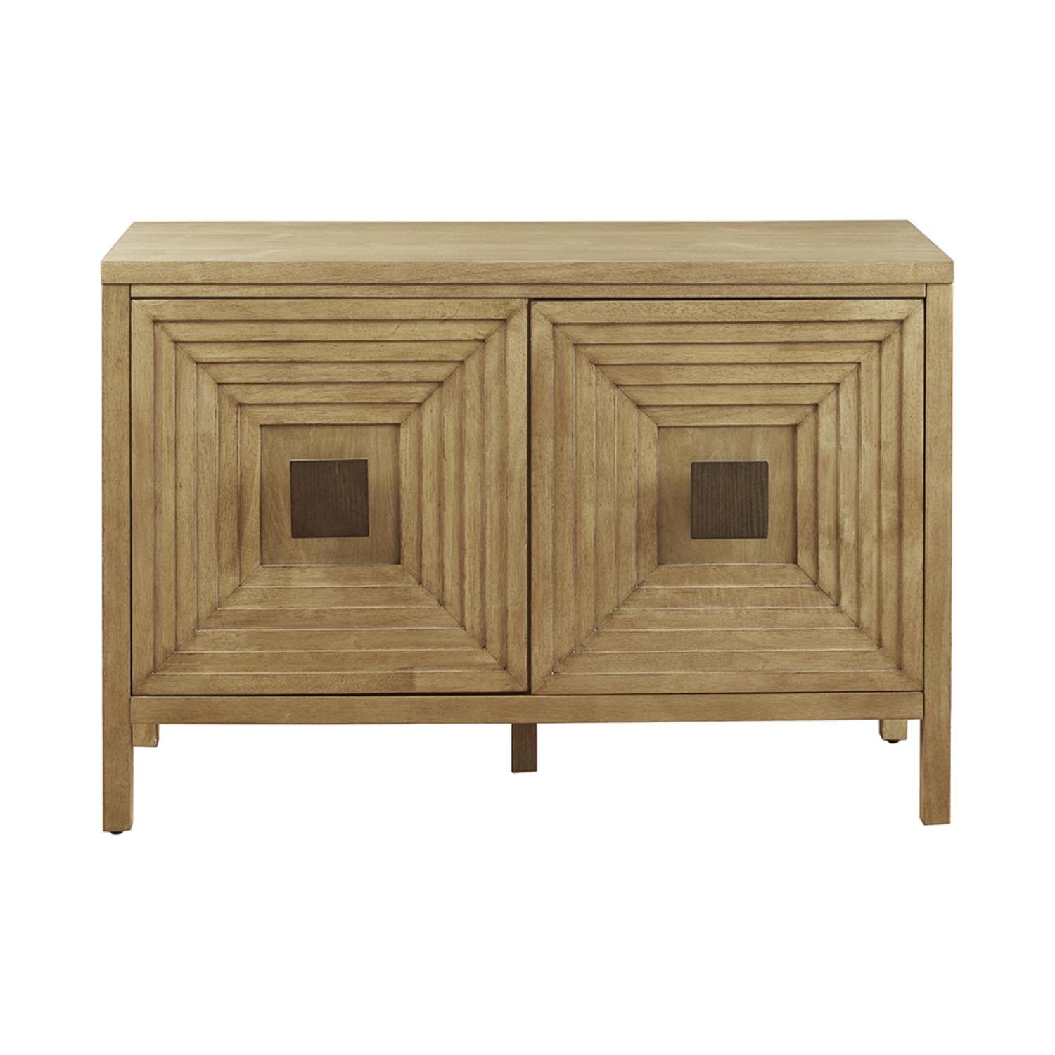 Geometric Accent Storage Cabinet with Adjustable Shelves