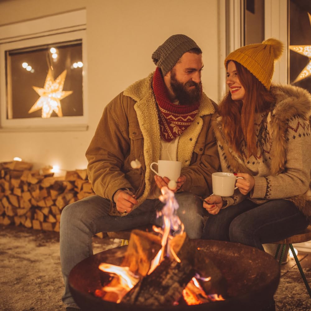 Round Wood-Burning Fire Pit Table