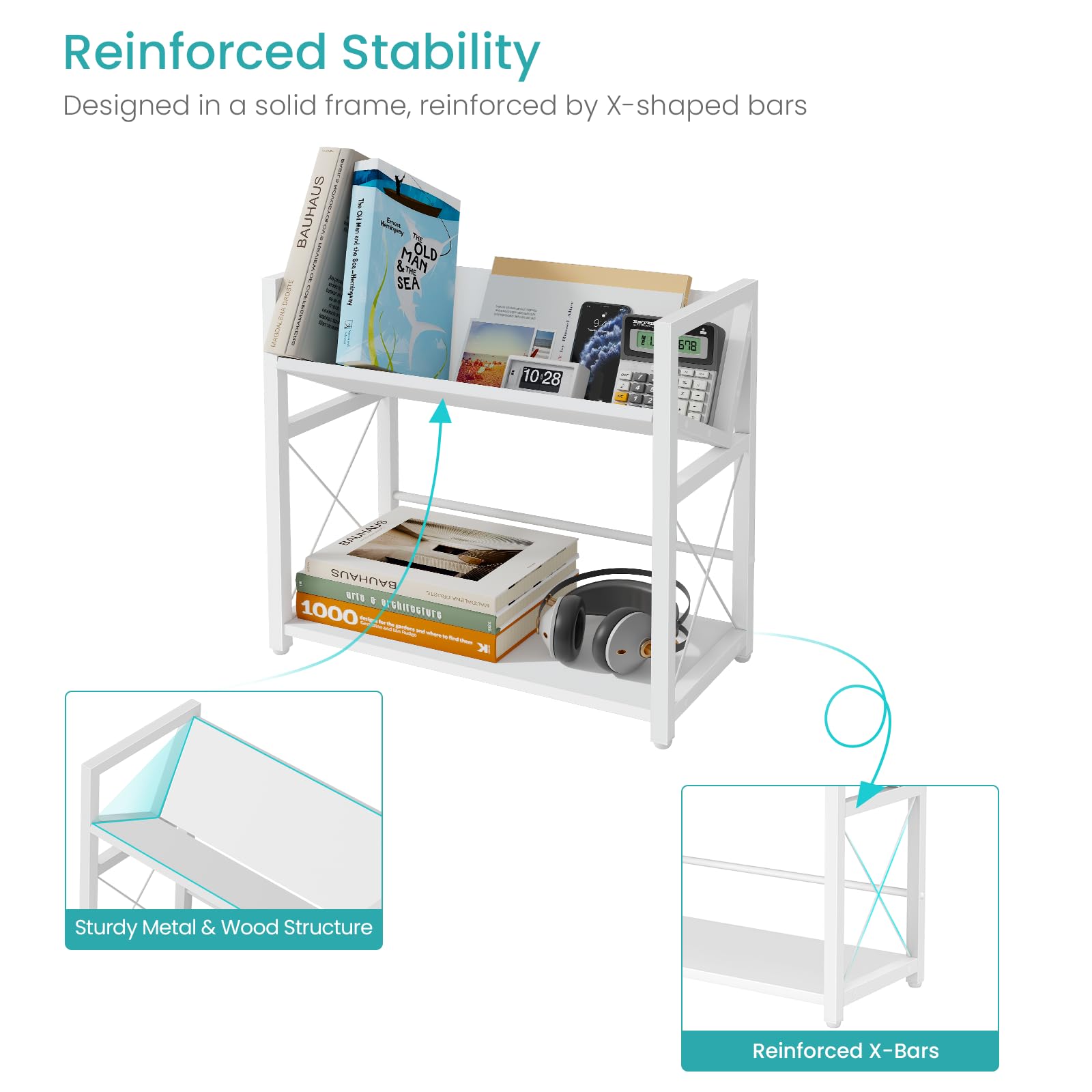 2-Tier Desktop Bookshelf Organizer