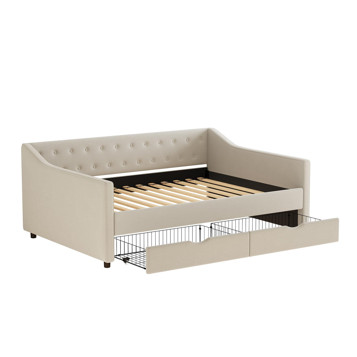 FAVSH Upholstered Full Size Daybed with Drawers