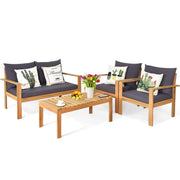 4-Piece Acacia Wood Patio Conversation Set