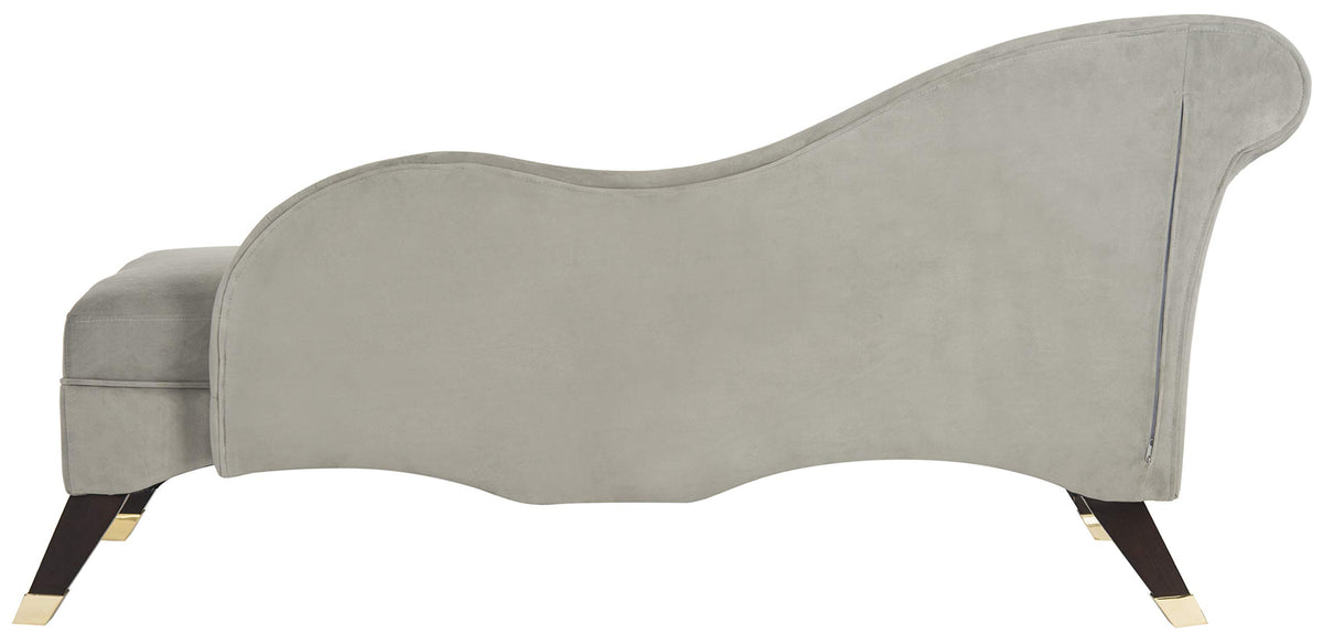 Grey Velvet Chaise Lounge