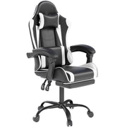 OS MOTOR Gaming Chair with Headrest and Footrest for Home Office, White