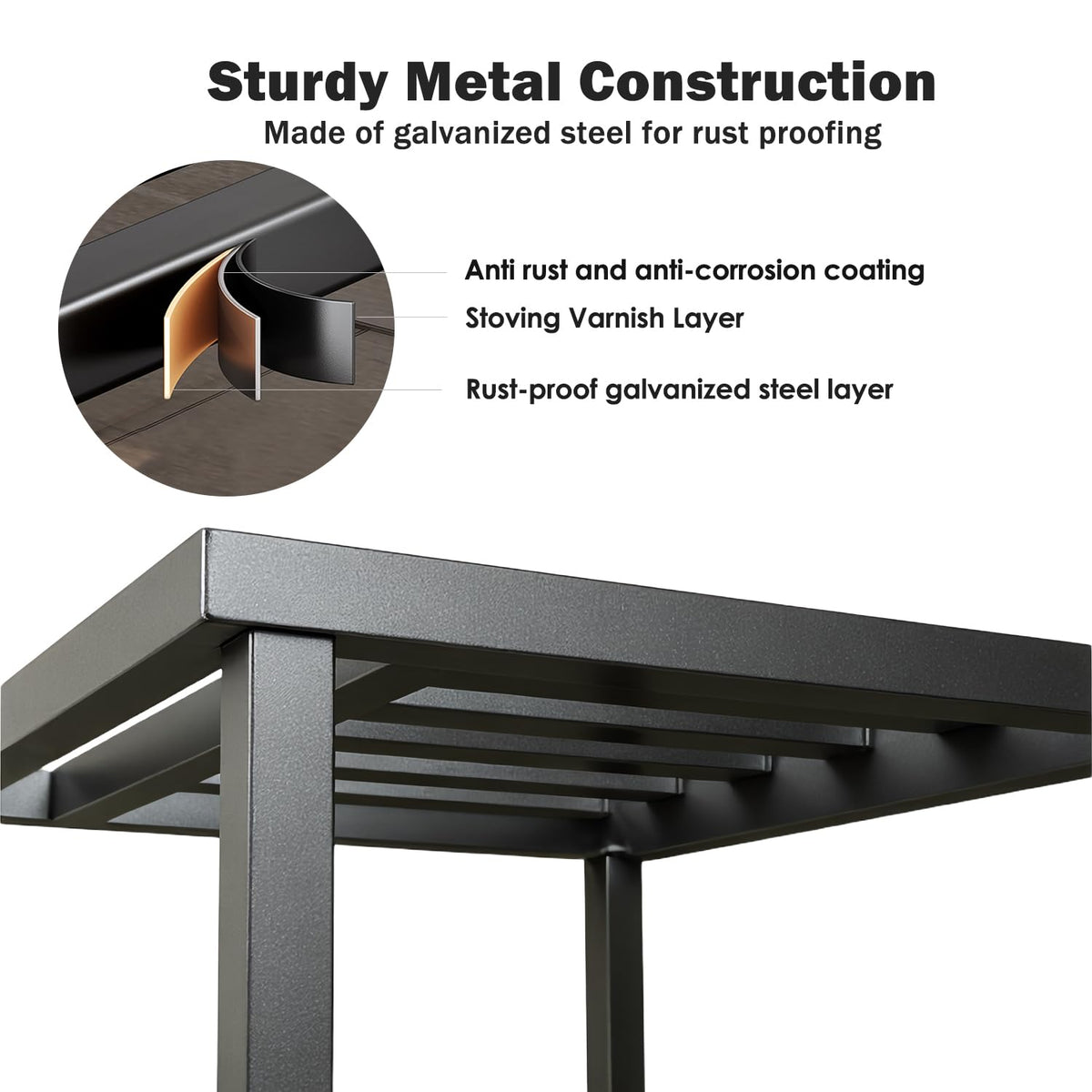 Hongsane Metal Heavy Duty Plant Stand Indoor Outdoor,18 Inch Large Plant Stands Riser,Tall Wrought Iron Pedestal Holders for Flower Pot,Outside Rust-Proof Black Flower Display Shelf for Patio,1-Pack