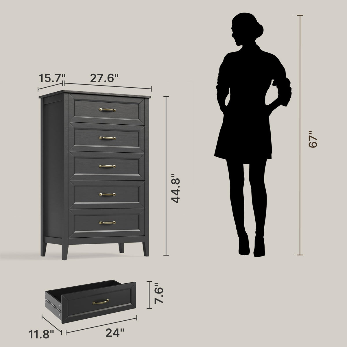 Gizoon 2PCS Modern Bedroom Furniture Set