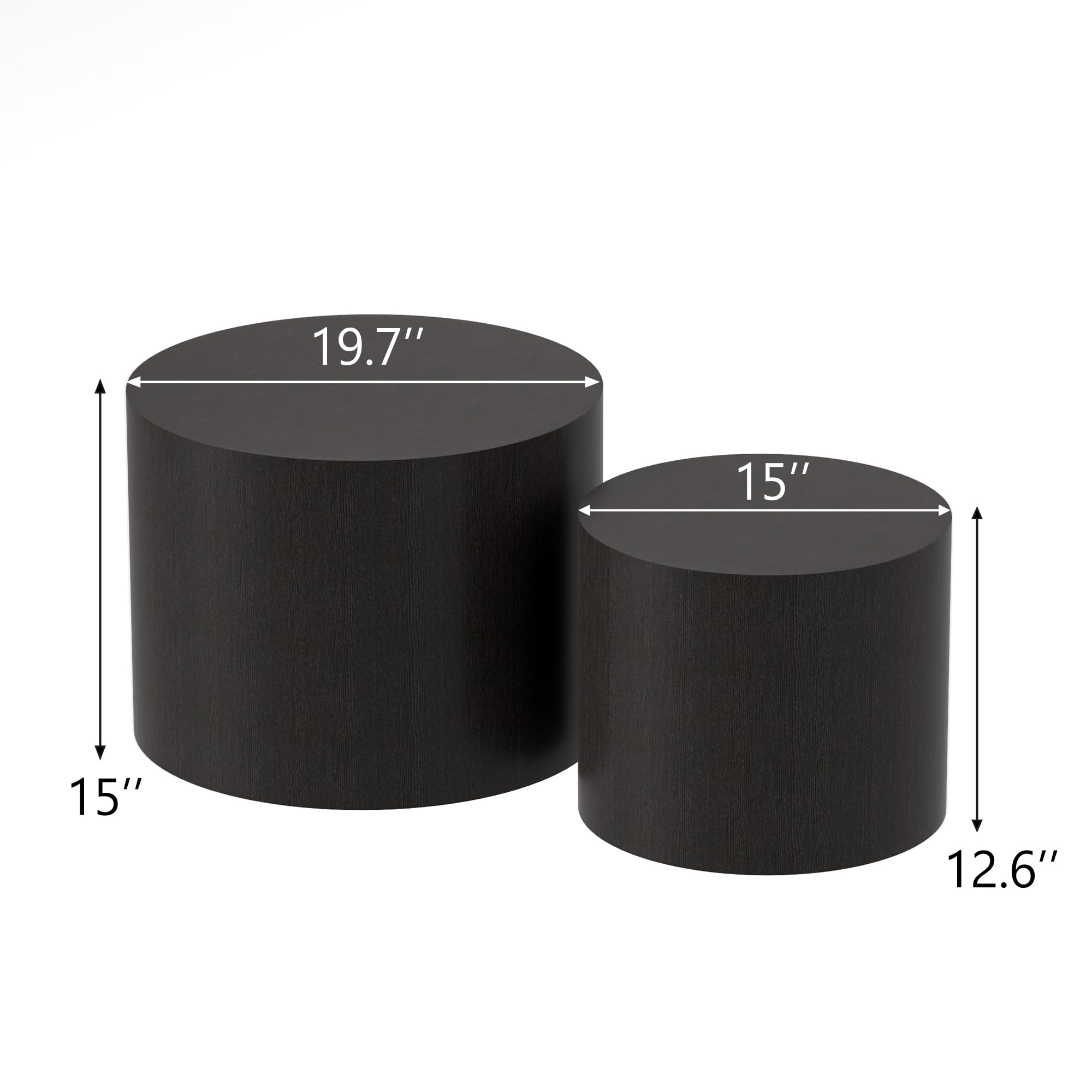 Round Nesting Coffee Table Set of 2