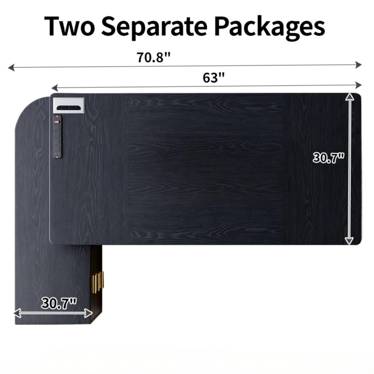 Black L-Shaped Executive Desk