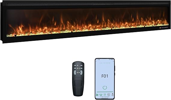 Wall Mount Electric Fireplace Insert with Heater