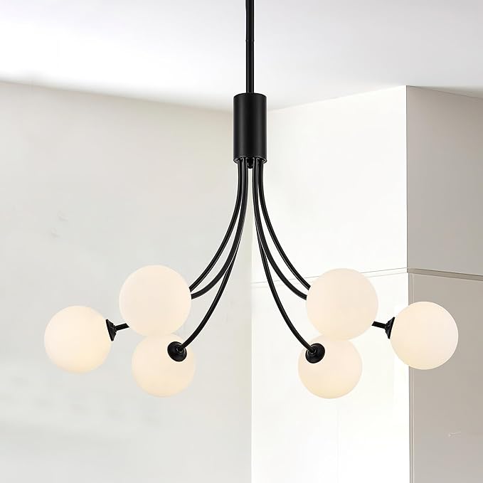 Boho Rattan Chandelier with Woven Shades