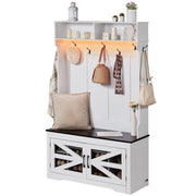 LED Hall Tree with Shoe Storage Bench