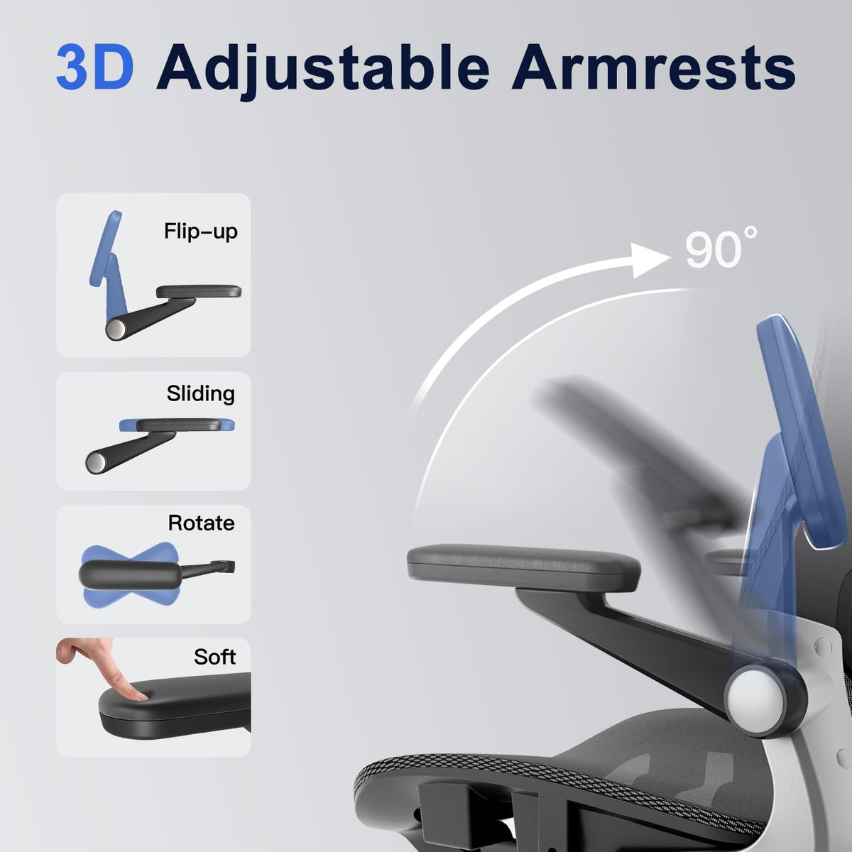 Mesh Office Chair with 3D Arms