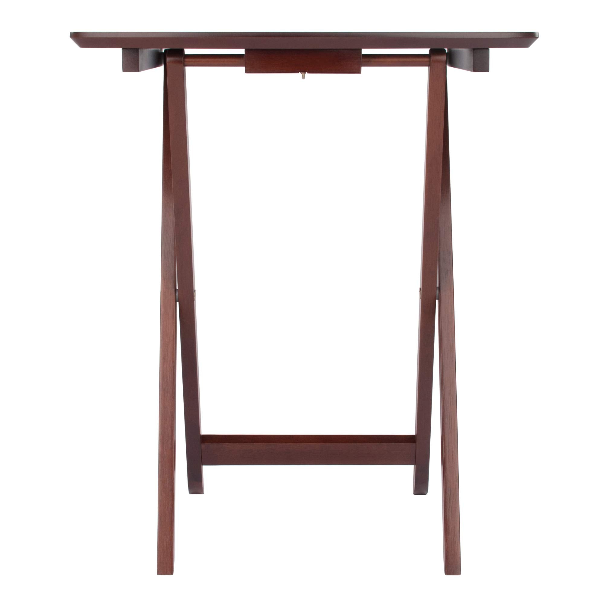 Winsome Darlene Set of 2 Foldable Snack Tables, 26" in Walnut, Easy to Store Portable Fold Up Table Set for Kitchen, Living Room TV Dining, Crafts, Puzzles, Work From Home