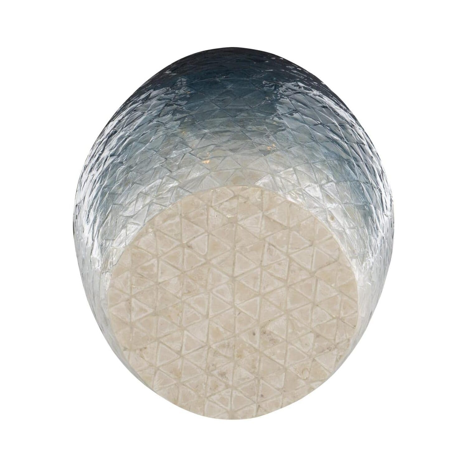 Blue Ombre Capiz Shell Drum Accent Table
