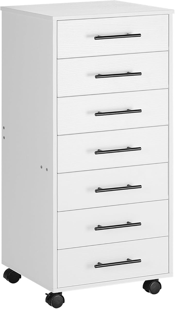 7-Drawer File Cabinet with Wheels & Metal Handles