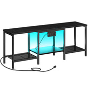47" TV Stand with LED Lights & Charging Station