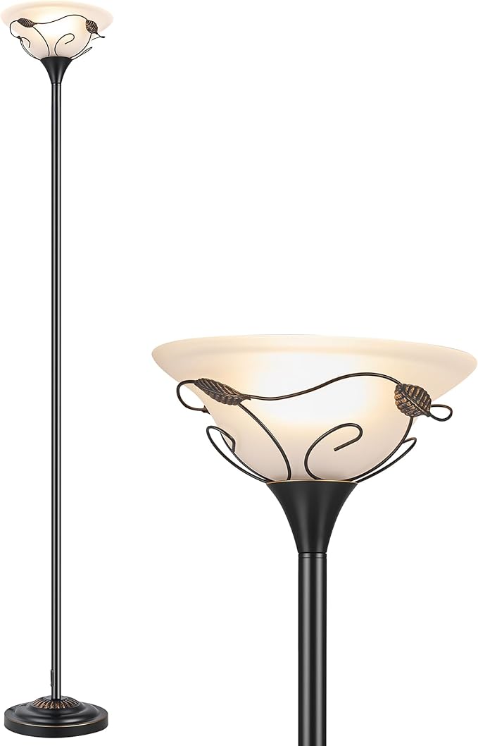 Torchiere Floor Lamp with Side Reading Light