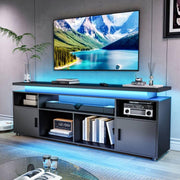 Black LED TV Stand with Storage