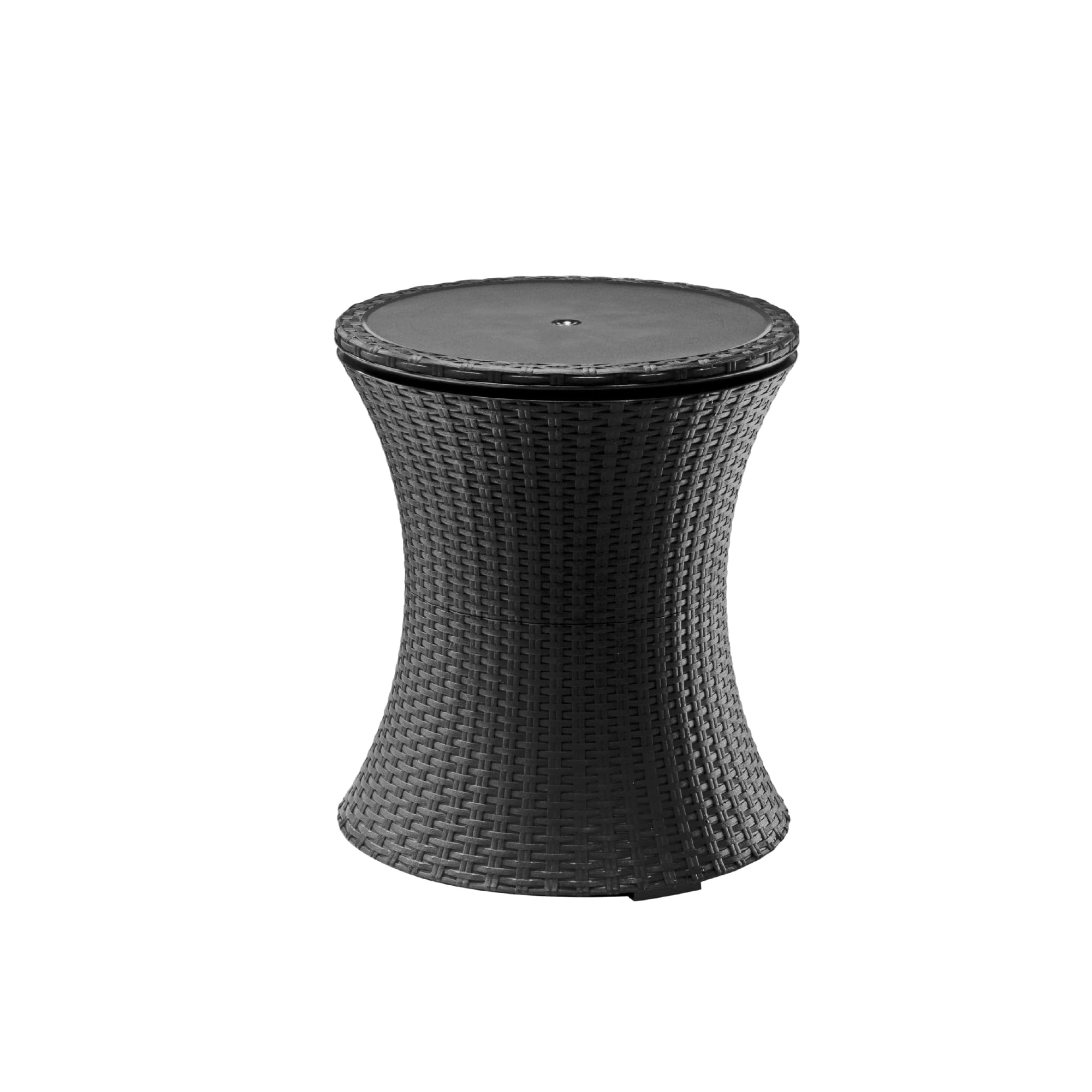 Keter Pacific Cool Bar Outdoor Patio Furniture and Hot Tub Side Table with 7.5 Gallon Beer and Wine Cooler, Dark Grey