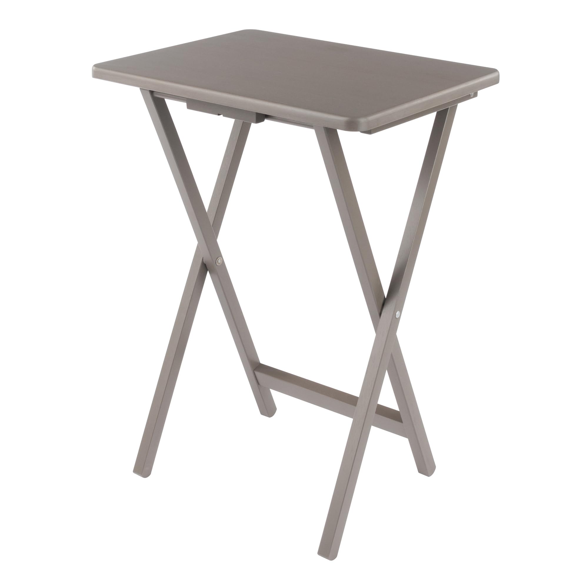 Winsome Alex Set of 4 Foldable Snack Tables with Storage Rack, Easy to Store Portable Fold Up Table Set for Kitchen, Living Room TV Dining, Crafts, Puzzles, Work from Home