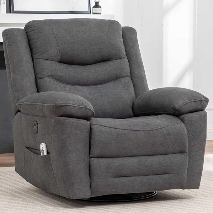 Power Swivel Rocker Recliner with Massage & Heat