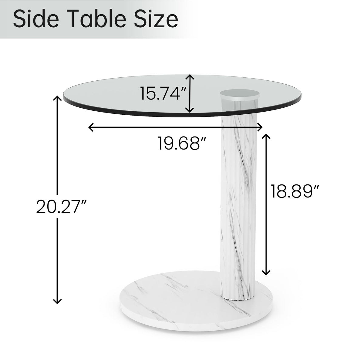 Round Glass Side Table Set