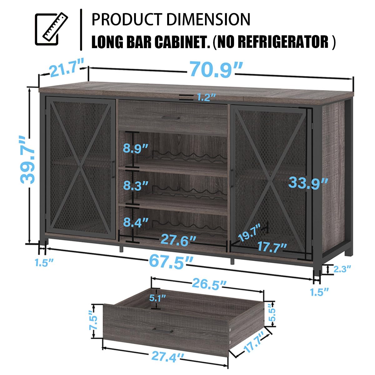 Dual Fridge Bar Cabinet