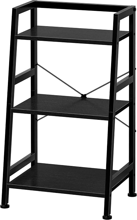 3-Tier Ladder Bookshelf with Steel Frame & Anti-Tip Kit