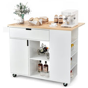 Kitchen Island Cart with Drop Leaf & Storage