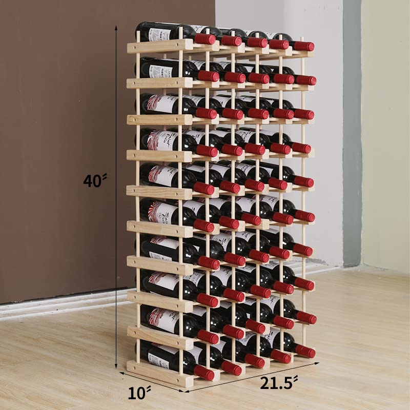 guilai Wooden Stackable Storage Modular Small countertop Wine Rack Cabinet,Freestanding for Floor Wood Wine Bottle Shelf (50bottle)