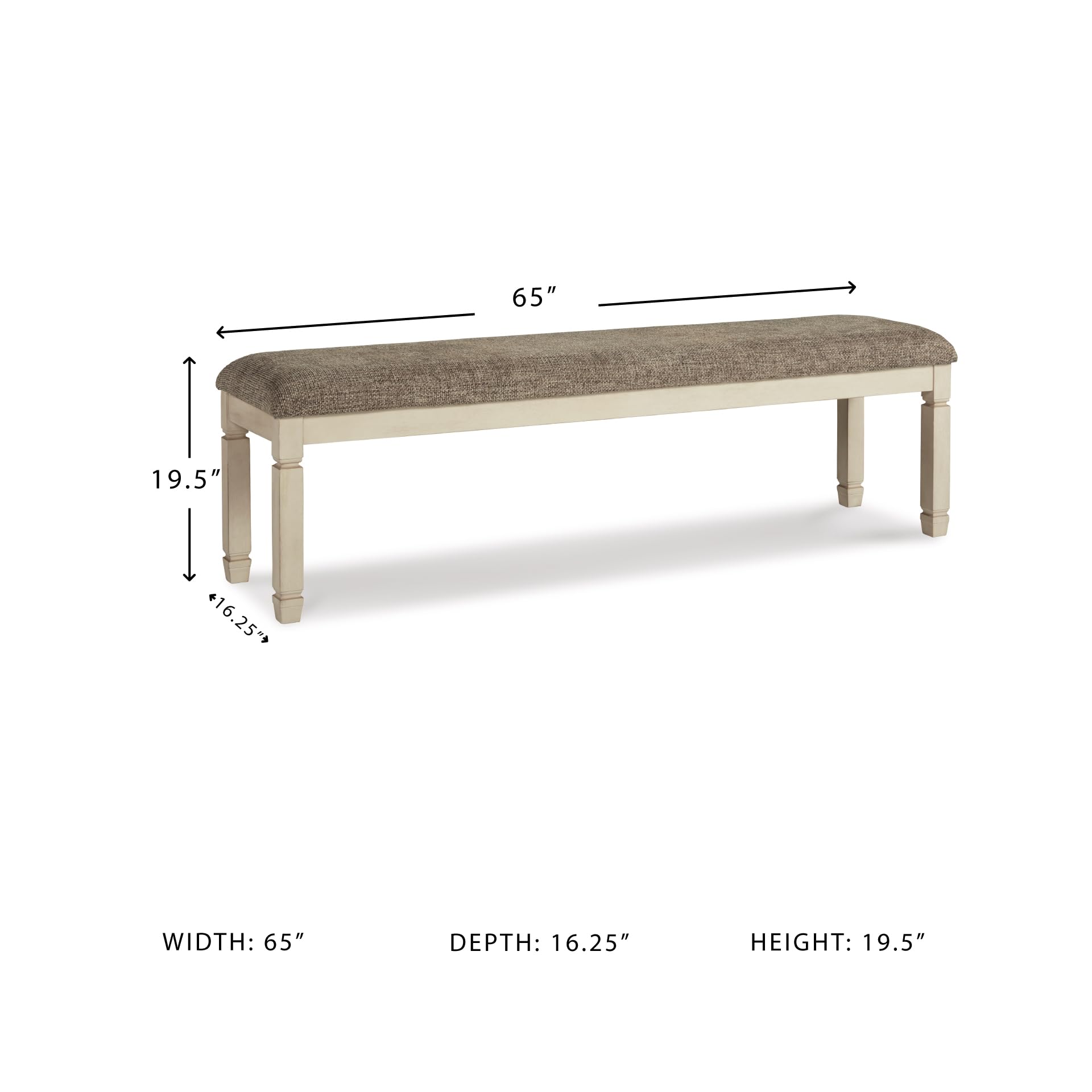 Upholstered Dining Bench with Foam Cushion
