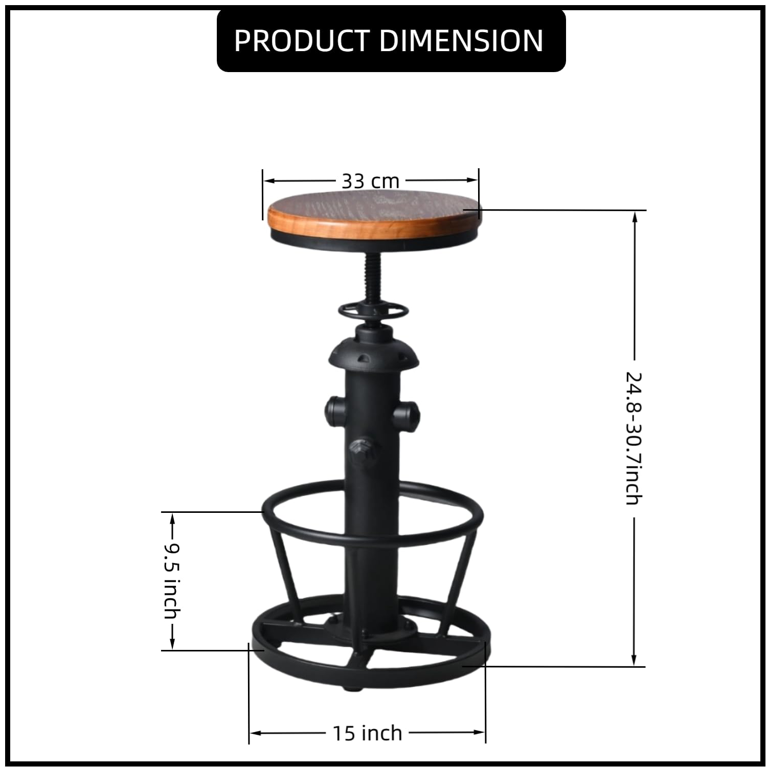 3-Piece Bar Table Set with Adjustable Swivel Stools
