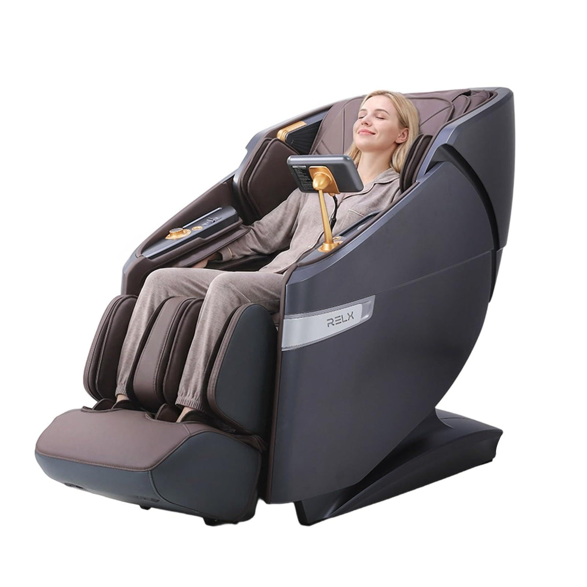RELX 4D Massage Chair Full Body, Zero Gravity Shiatsu, Body Scan, Brown